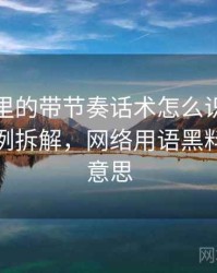 黑料网里的带节奏话术怎么识别与理解：案例拆解，网络用语黑料是什么意思