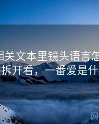 爱一番相关文本里镜头语言怎么理解：用例子拆开看，一番爱是什么意思