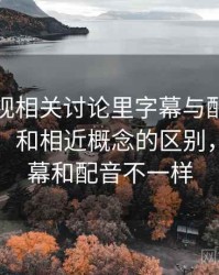 木瓜影视相关讨论里字幕与配音偏差的影子：和相近概念的区别，电影字幕和配音不一样