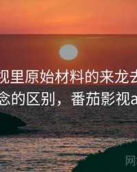 番茄影视里原始材料的来龙去脉：和相近概念的区别，番茄影视app源码