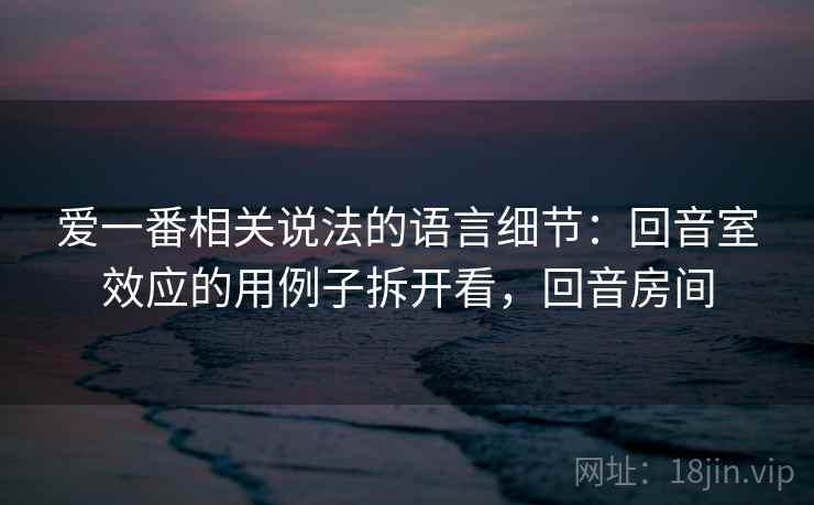 爱一番相关说法的语言细节：回音室效应的用例子拆开看，回音房间