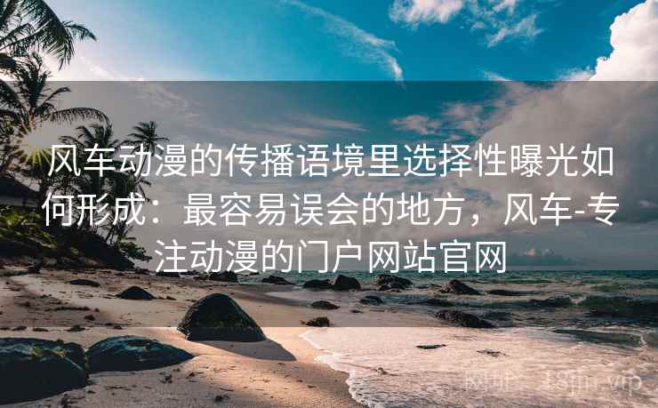 风车动漫的传播语境里选择性曝光如何形成：最容易误会的地方，风车-专注动漫的门户网站官网